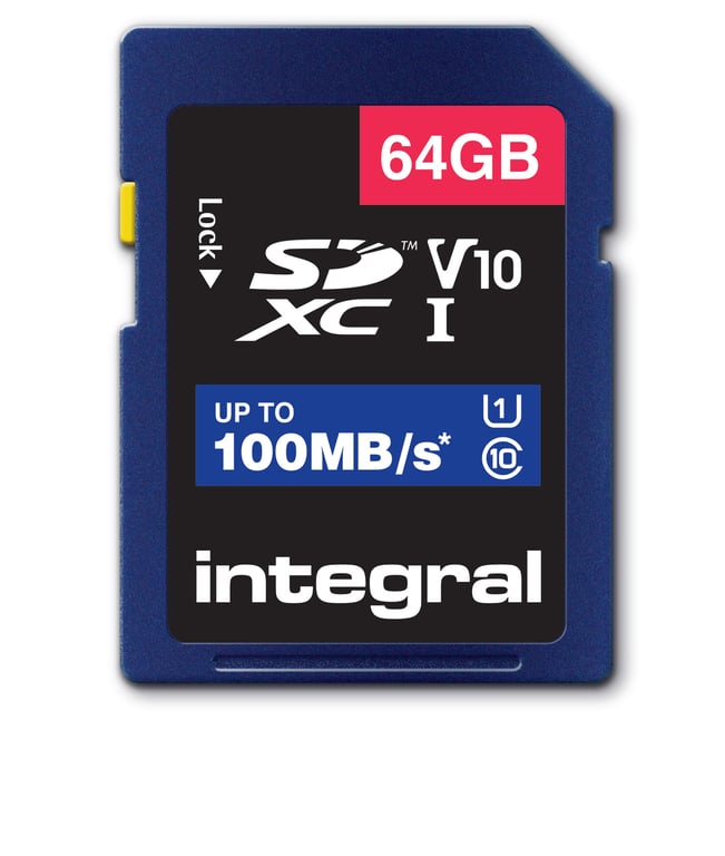 Integral INSDX64G-100V10 mémoire flash 64 Go SD UHS-I - Neuf