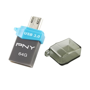 PNY OTG Duo-Link OU3 64GB unidad flash USB USB Type-A / Micro-USB 3.2 Gen 1 (3.1 Gen 1) Negro