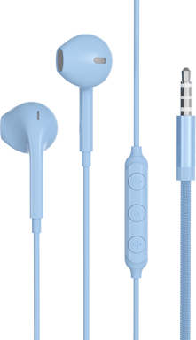 Auricolari Force Play con jack rinforzato da 3,5 mm, riciclabili, blu