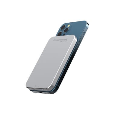 RealPower PB-5000 Mag Polímero de litio 5000 mAh Cargador inalámbrico Plata