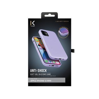 Funda antigolpes de gel de silicona suave para Apple iPhone 12 mini, Violeta lila