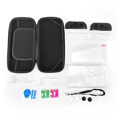 Custodia compatibile OLED per Nintendo Switch con accessori 9 parti Black