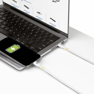StarTech.com Cable de Carga para Portátil USB-C de 4m - Cable USB Tipo C USB 2.0 para Portátil - Blanco - Cable con Certificación USB-IF - PD 240W EPR