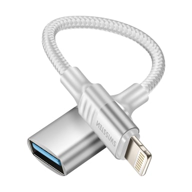 Swissten Adaptador OTG Lightning-USB para iPhone Blanco