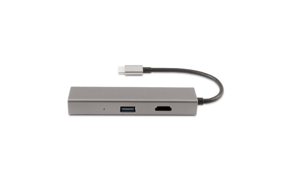 CoolBox Hub miniDOCK4 USB-C Con cable USB 3.2 Gen 1 (3.1 Gen 1) Type-C Acero