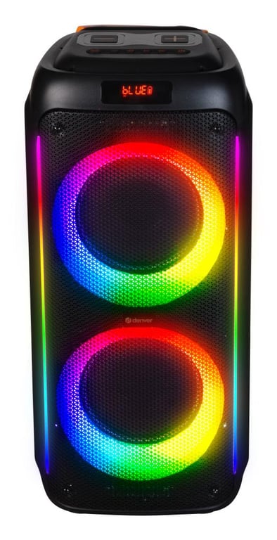 Haut-Parleur Bluetooth Denver BPS-458 – 1000 W, Effets Lumineux RVB, Micro Sans Fil