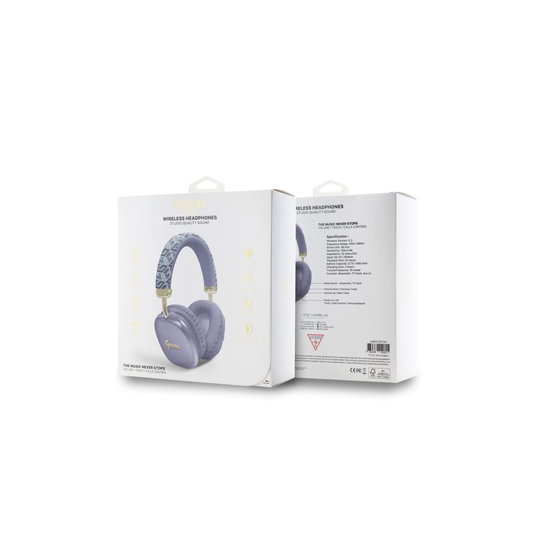 Casque Audio Bluetooth 5.3 Gcube Compatible Siri Certifié IPX4 Guess Lavande - vue 3