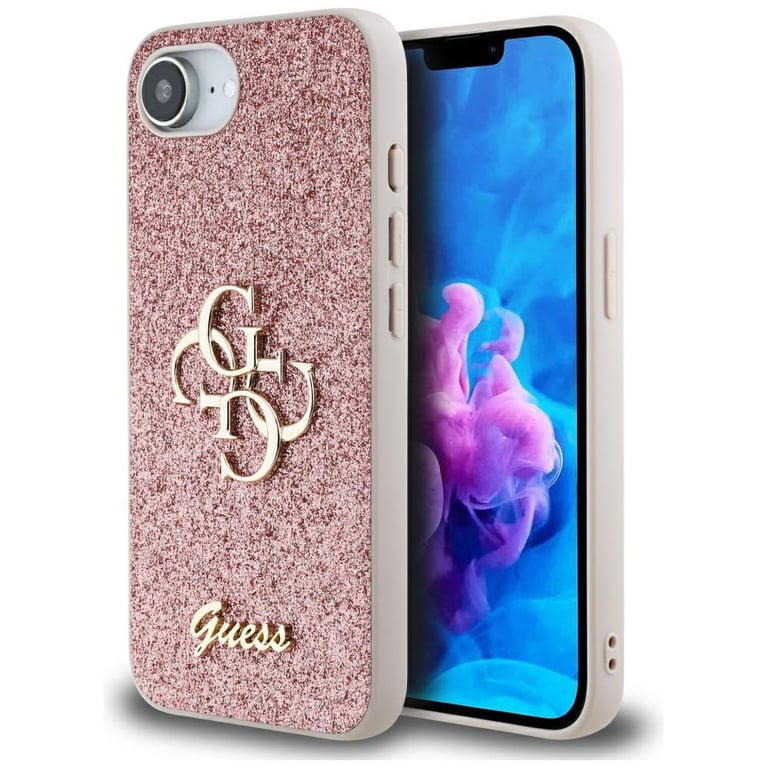 Guess Étui Fixed Glitter Big 4G pour iPhone 16e