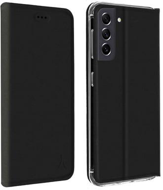 Akashi Estuche para Samsung Galaxy S21 FE Soporte de Video y Tarjetero Negro