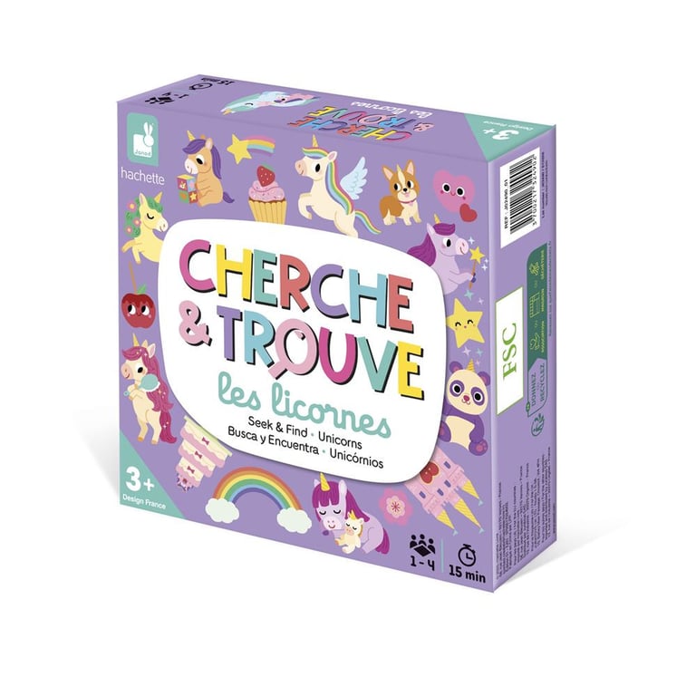 Jeu d'Adresse Janod Mon Premier Cherche et Trouve Licornes – Jeu Éducatif d'Observation 1 à 4 Joueurs - vue 4