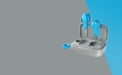 Skullcandy Dime Cuffie senza fili per chiamate/musica Micro-USB Bluetooth Blu, Grigio chiaro