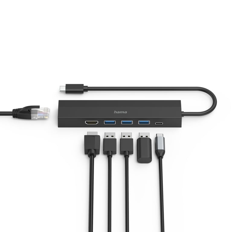 Hub USB 3.0 Hama 6 ports Charge rapide Ultra HD 4K Gigabit Ethernet - vue 2