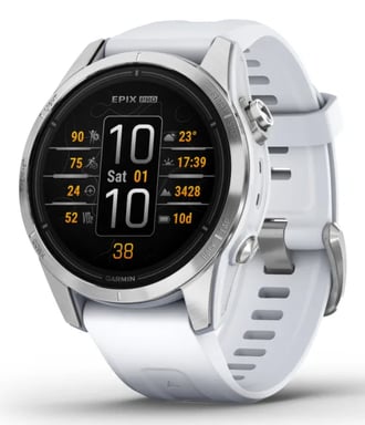 Garmin epix Pro (Gen 2) 3,05 cm (1.2'') AMOLED 42 mm Numérique 390 x 390 pixels Écran tactile Argent Wifi GPS (satellite)