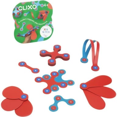 Gipsy Toys Itsy CLIXO - Flamingo/Turquoise - Jeu de Construction Magnétique - Jouet Educatif et Créatif - 18 pcs - Dès 4 ans
