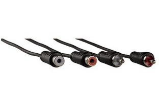 Hama 1.5m 2 x RCA M/F câble audio 1,5 m Noir