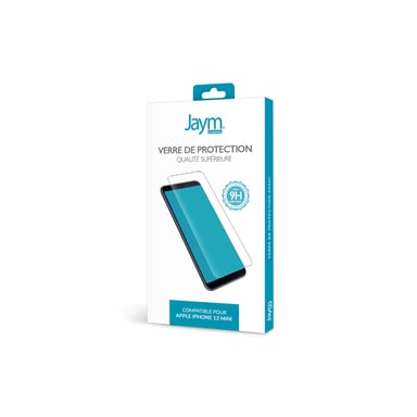 JAYM - Verre de Protection Premium pour Apple iPhone 13 Mini - Plat 2.5D - Renforcé 9H Ultra Résistant - Qualitée supérieure Asahi