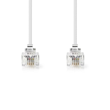 Nedis TCGB90200WT50 câble de téléphone Blanc