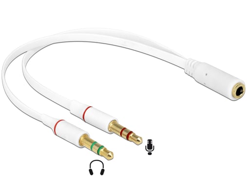 DeLOCK 65585 câble audio 0,2 m 2 x 3.5mm 3,5mm Blanc