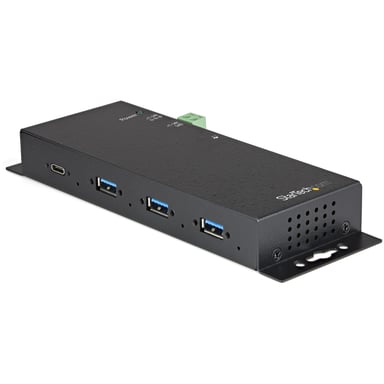 StarTech.com Hub USB-C de 4 Puertos de 10Gbps - Ladrón Concentrador USB Tipo C Industrial de Metal con 3 Puertos USB-A y 1 USBC - Protección ESD - Con