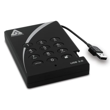 Apricorn A25-3PL256-1000 disque dur externe 1 To 5400 tr/min USB Type-A 3.2 Gen 1 (3.1 Gen 1) Noir