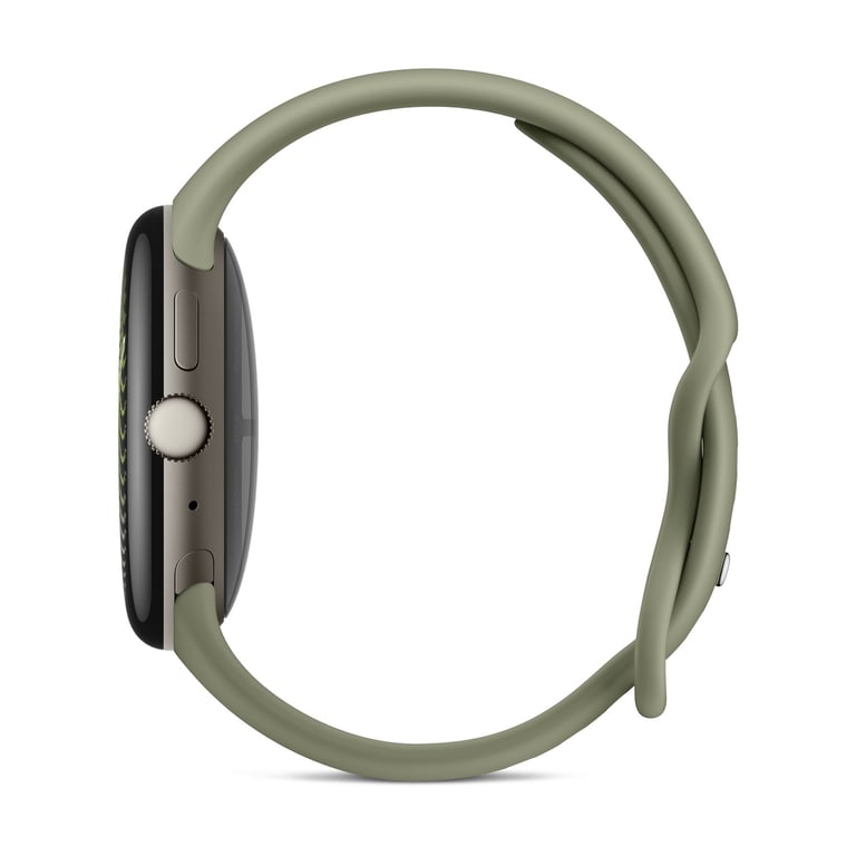 Pixel Watch 5 45 mm Bluetooth Doré avec bracelet sport caoutchouc - vue 5