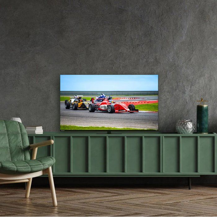 Google TV 75 QLED Pro avec pied central rotatif 144Hz 190cm 2024 - vue 3