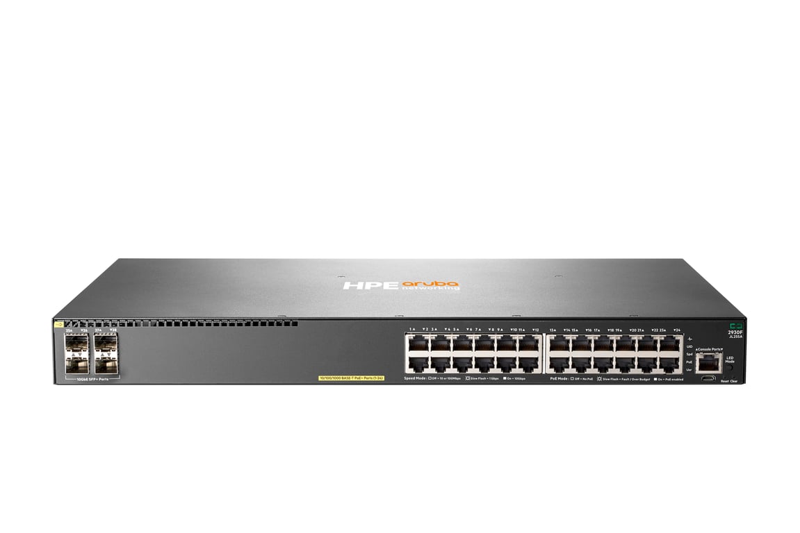 HPE Aruba Networking 24G PoE+ 4SFP+ Géré L3 Gigabit Ethernet 101001000 Connexion Ethernet supportant 'alimentation via ce port PoE 1U Neuf