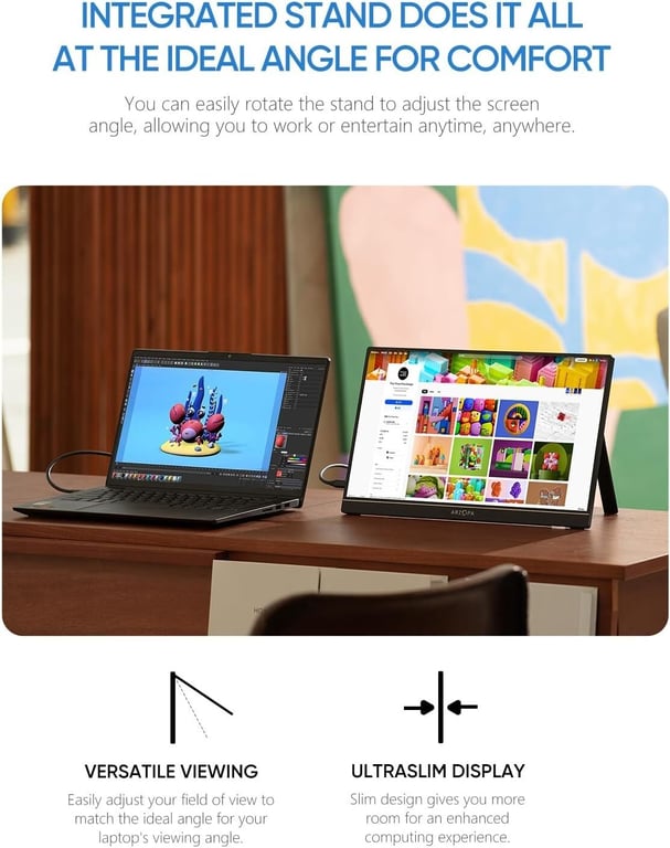 Ecran Portable ARZOPA Z1C ,16.1 Pouces 1920×1080 100%RGB FHD 60 Hz,Moniteur Portable IPS - Neuf