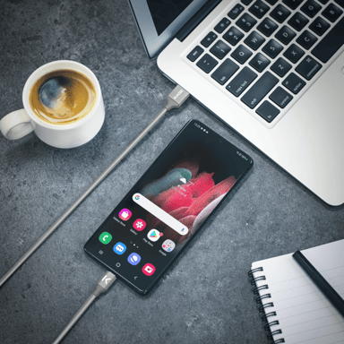 Cavo USB 3.2 Gen 2 a ricarica rapida da USB-C a USB-A con intreccio metallico per ricarica/sincronizzazione (1M), grigio siderale