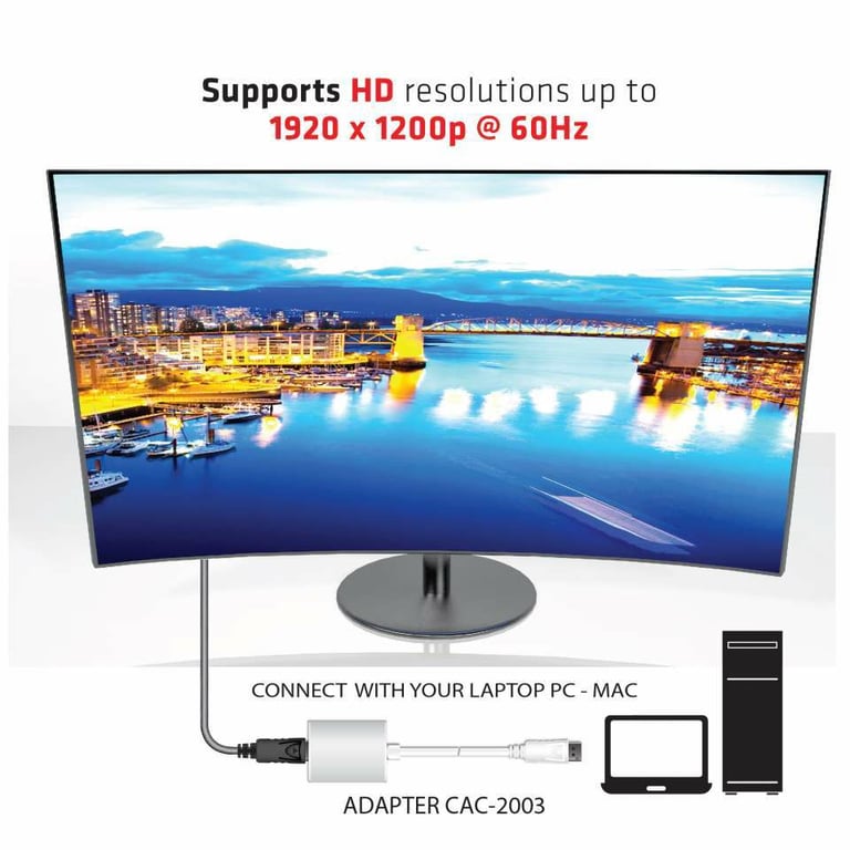 CLUB3D Displayport to VGA Active Adapter - Neuf