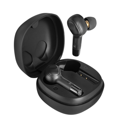 Cuffie intrauricolari wireless Sonik Pro con custodia di ricarica, nero onice