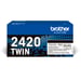 2 TONER BROTHER TN-2420 Nero 2x3000PP X HL-L2310/2350/2370/2375 DCP-L2550/2510 MFC-L2710/2750/2730