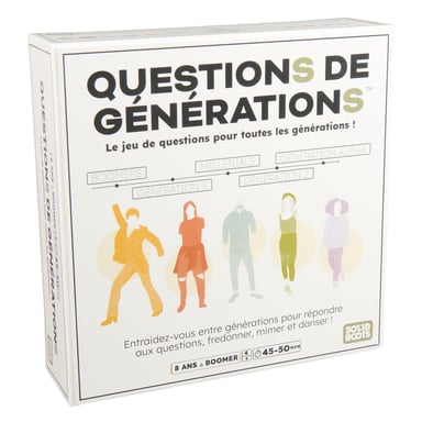 Preguntas Generacionales - 2000 preguntas y 100 divertidos retos - Juego de mesa - a partir de 8 años