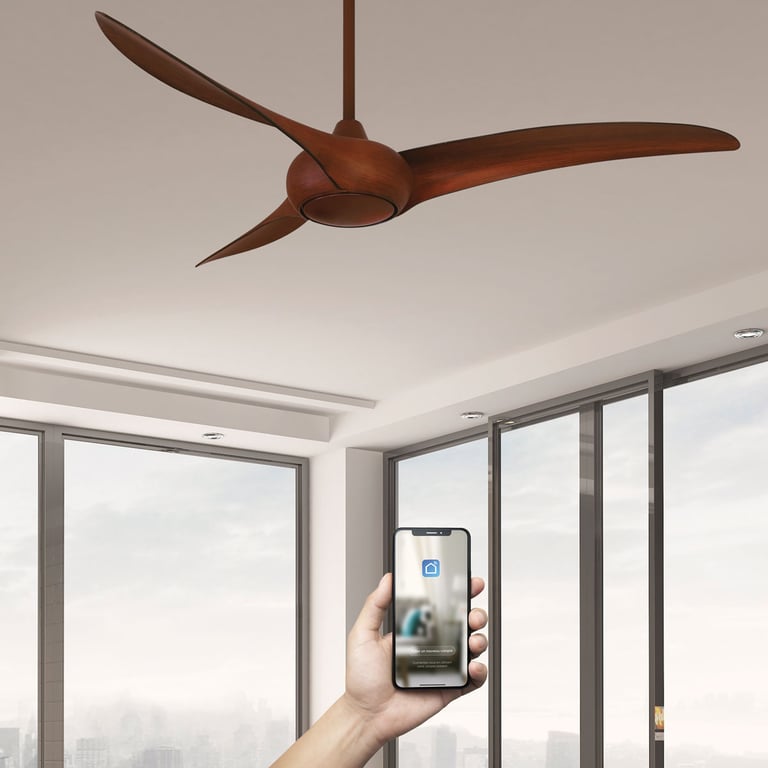 Fanelite Ventilateur de plafond 132 cm imitation bois TOBAGO Moteur DC Télécommande Wifi Très silencieux Neuf - vue 2