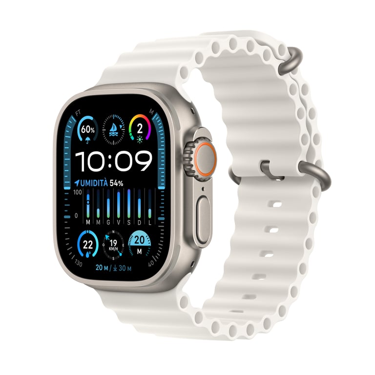 Apple Watch Ultra 2 GPS + Cellular, Boitier doré en aluminium de 49 mm avec boucle océanique, Blanc - Excellent état