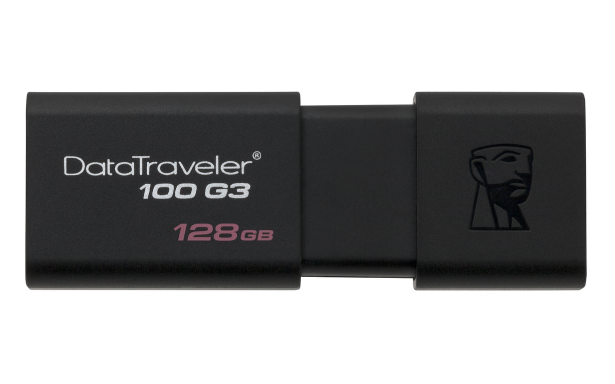 Kingston Clé USB 128 Go DataTraveler 100 G3 USB 3.0 Noir - vue 4