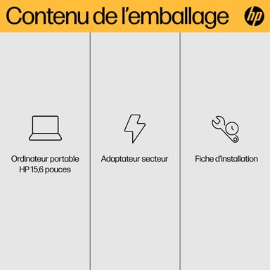 HP 15-fc0155nf AMD Ryzen™ 5 7520U Portátil 39,6 cm (15.6'') Full HD 8 GB LPDDR5-SDRAM Wi-Fi 6 (802.11ax) Windows 11 Home Plata