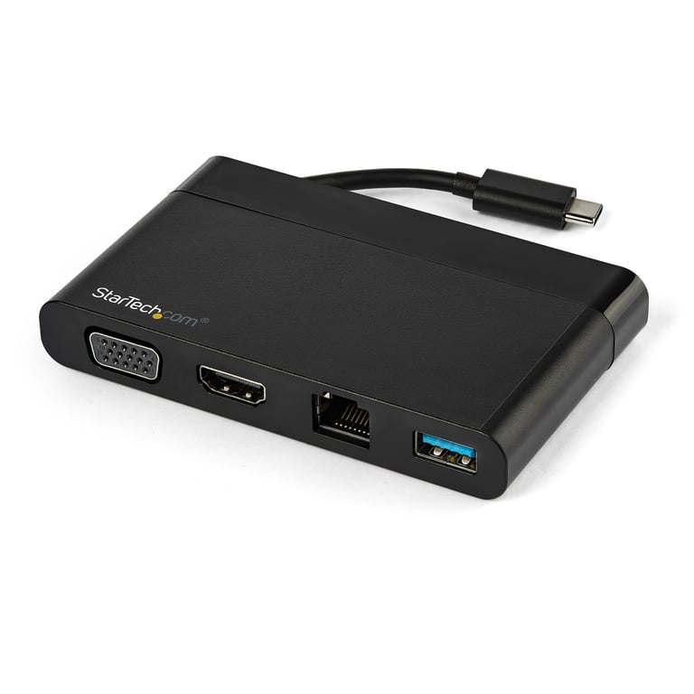StarTech.com Adaptateur Multiport USB C avec HDMI VGA Gigabit Ethernet & USB 3.0 Mini Dock USB C vers 4K HDMI ou VGA