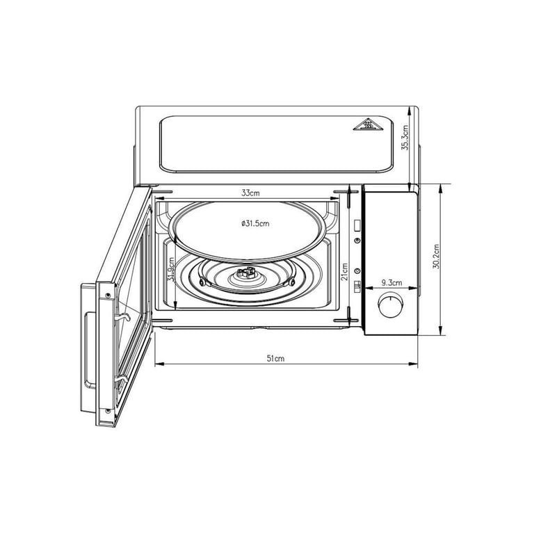 Micro ondes pose libre CONTINENTAL EDISON CEMO28MB2 28 51 x 367 x 304 cm Multifonction - vue 9