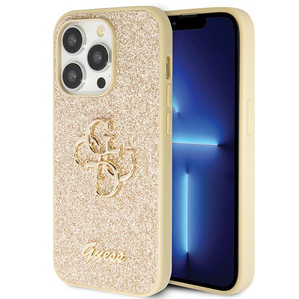 Guess Glitter Script Big 4G - Coque pour iPhone 14 Pro