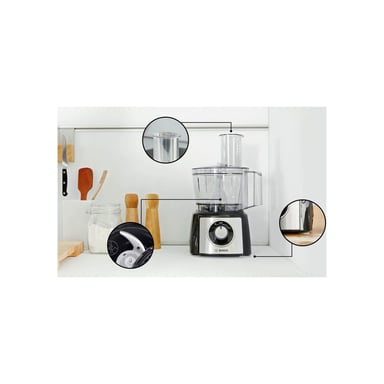 Robot multifonction Bosch MultiTalent 3 Plus MCM3PM386 900 W 2,3 L noir avec 1 L blender et plus de 50 fonctions