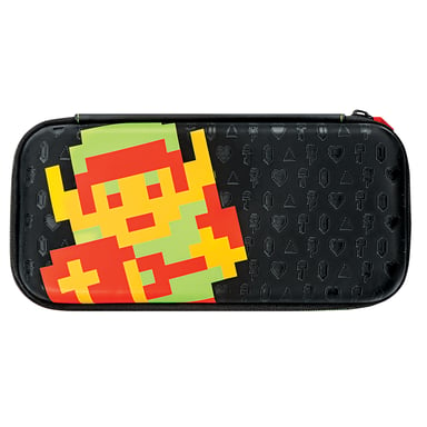 PDP Slim Travel Case - Zelda Retro Edition Boîtier robuste Nintendo Noir, Vert, Rouge, Jaune