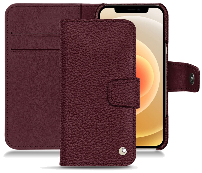 Housse cuir Apple iPhone 12 - Rabat horizontal portefeuilleViolet