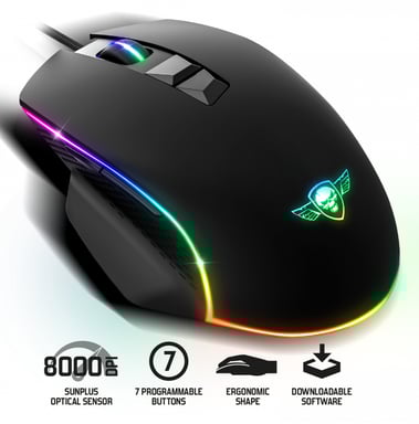 Spirit Of Gamer PRO M1 Ratón con cable para juegos Negro