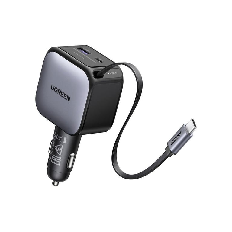 Chargeur de voiture UGREEN USB A et USB C Rétractable