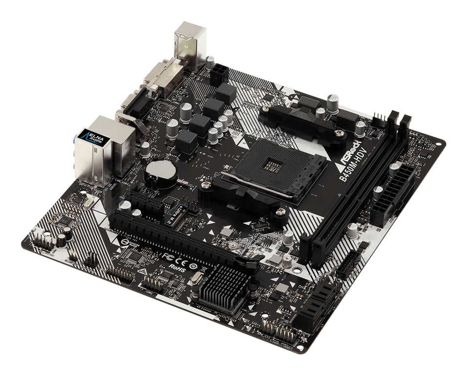Asrock B450M HDV R4.0 AMD B450 Emplacement AM4 micro ATX Neuf - vue 3