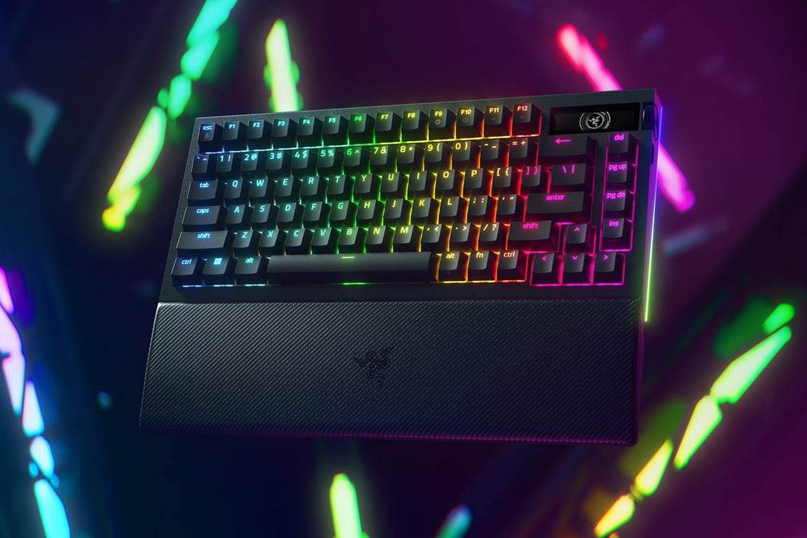 Razer BlackWidow V4 Pro clavier Gaming USB + RF Wireless + Bluetooth QWERTY US International Noir - Neuf