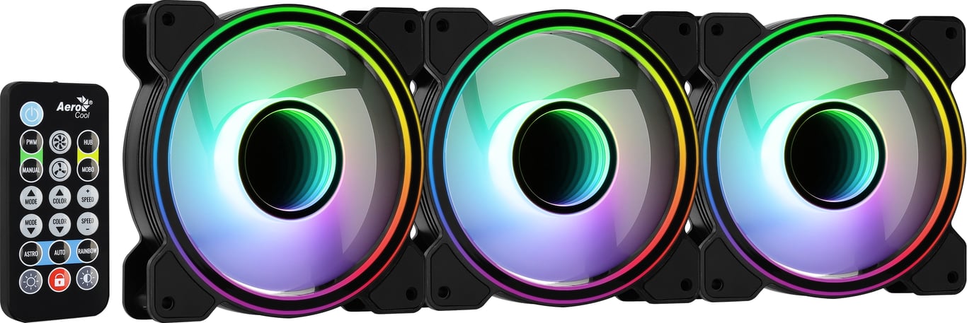 AEROCOOL Mirage 12 Pro ARGB Pack de 3 Ventilateur 120mm A RGB pour boitier Neuf - vue 3