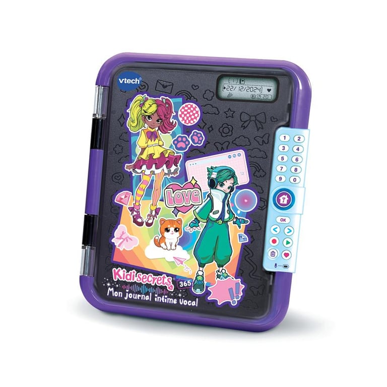 Kidisecrets 365 - Journal Intime Vocal Personnalisable Noir pour Enfants - Neuf