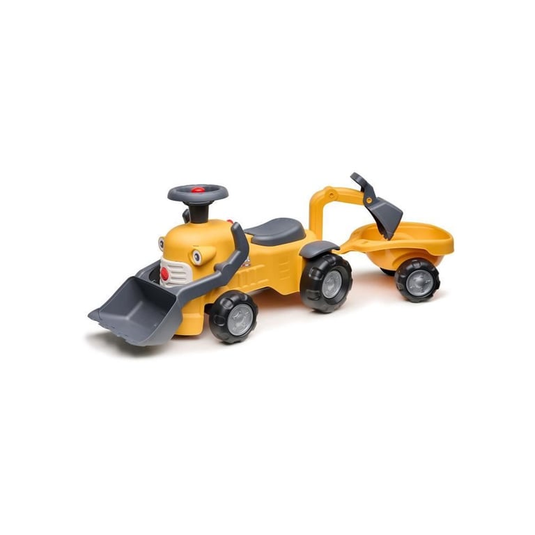 Porteur chantier FALK Marcel - Tractopelle avec remorque, pelle frontale et excavatrice Jaune - Neuf